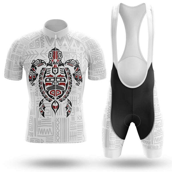 Haida Native Turtle Men's Cycling Jersey Set, Road Bike Cycling Kit for Men, Biking Outfit, Bicycle Suit, Team Racing Uniform