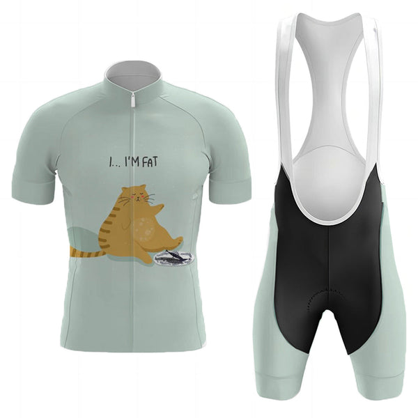 I'm Fat Cat Men's Cycling Jersey Set, Road Bike Cycling Kit for Men, Biking Outfit, Bicycle Suit, Team Racing Uniform