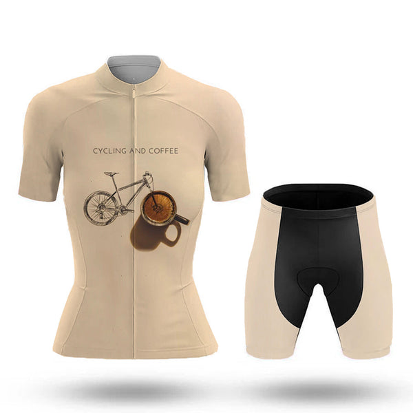 Cycling And Coffee Women's Cycling Jersey Set, Road Bike Cycling Kit for Women, Biking Outfit, Bicycle Suit, Team Racing Uniform