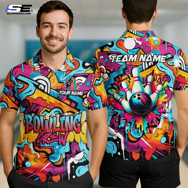 Personalized Bowling Crew Men Women Polo Shirt Custom Name Bowling Team Jersey