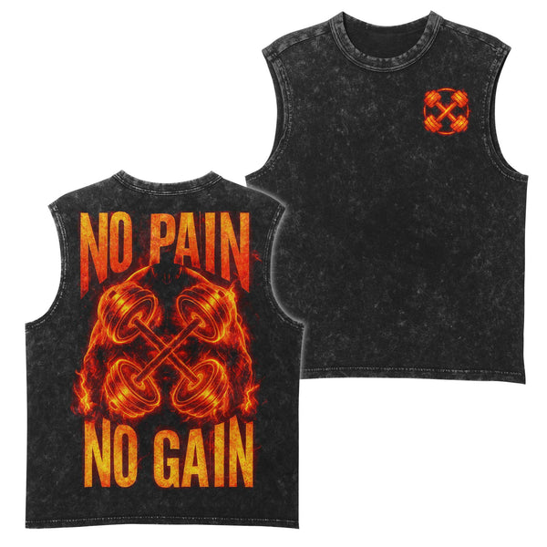 No Pain No Gain Men's Gym Tank Top, Workout Tank, Oversized Tank