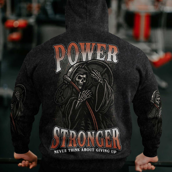 Power Stronger Men's Gym Hoodie, Workout Shirt, Oversized Pullover Hoodie