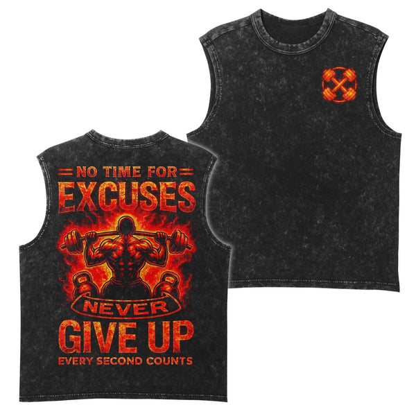 Never Give Up Men's Gym Tank Top, Workout Tank, Oversized Tank