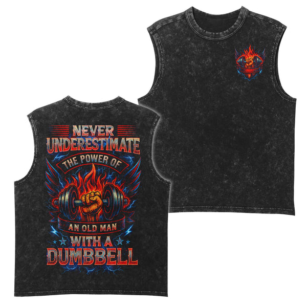 Never Underestimate An Old Man Men's Gym Tank Top, Workout Tank, Oversized Tank