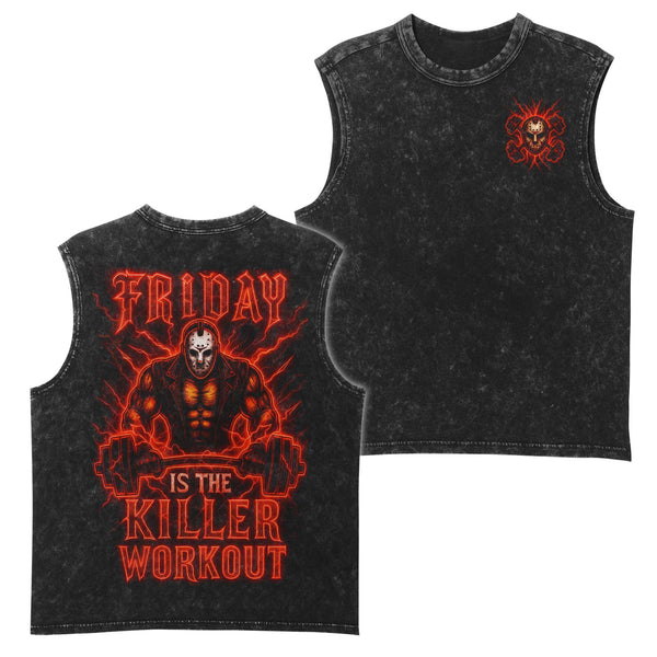 Friday Workout Halloween Men's Gym Tank Top, Workout Tank, Oversized Tank