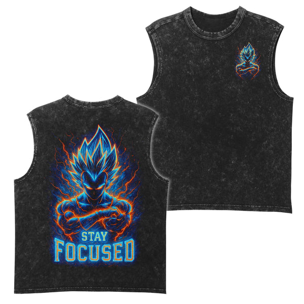 Stay Focused Men's Gym Tank Top, Workout Tank, Oversized Tank