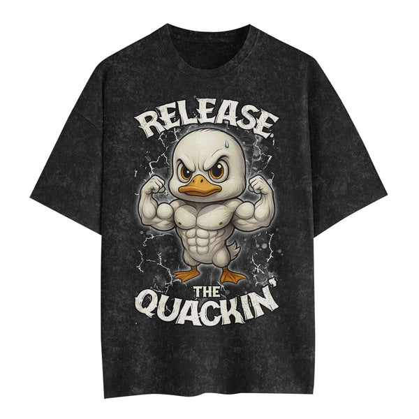 Release The Quackin Men's Gym T-Shirt, Workout Shirt, Oversized Pump Cover Tee