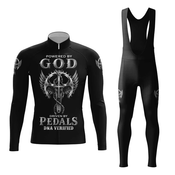 Powered By God DNA Men's Cycling Jersey Set, Road Bike Cycling Kit for Men, Biking Outfit, Bicycle Suit, Team Racing Uniform