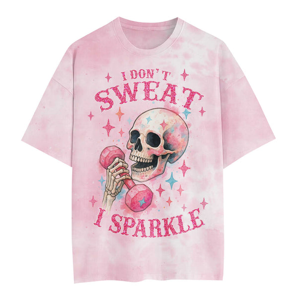I Sparkle Women's Gym T-Shirt, Workout Shirt, Oversized Pump Cover Tee