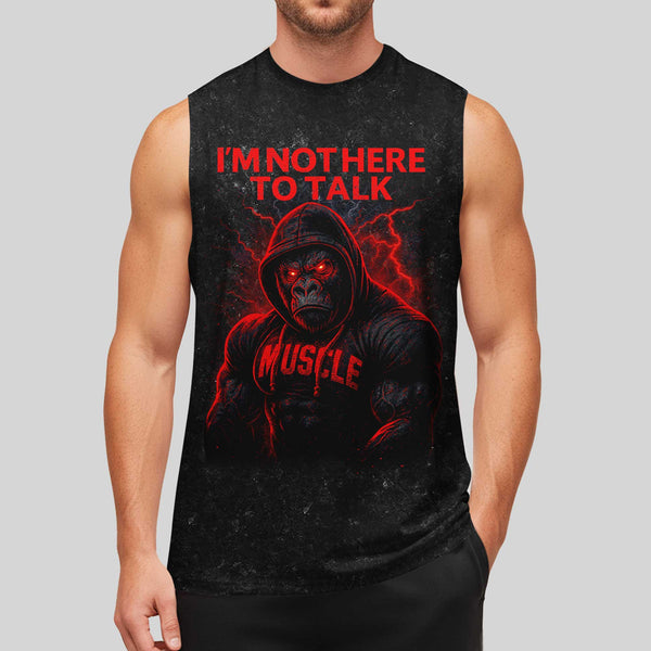 I'm Not Here To Talk Men's Gym Tank Top, Workout Tank, Oversized Tank