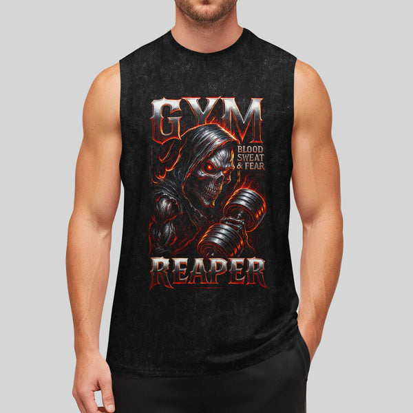 Gym Reaper Men's Gym Tank Top, Workout Tank, Oversized Tank