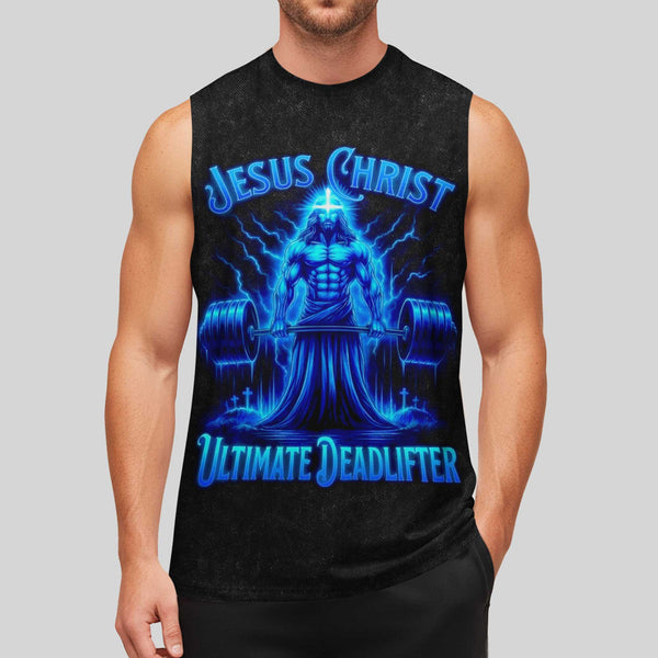 Jesus Christ Ultimate Deadlifter Men's Gym Tank Top, Workout Tank, Oversized Tank