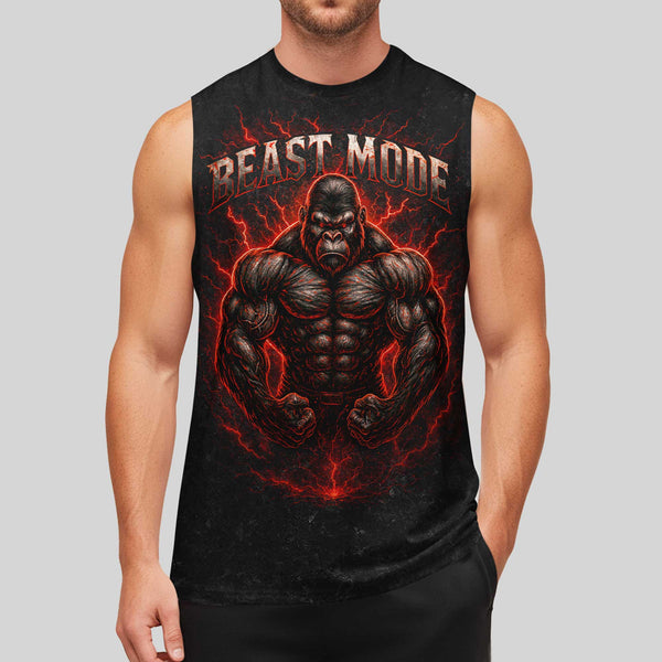 Beast Mode Men's Gym Tank Top, Workout Tank, Oversized Tank