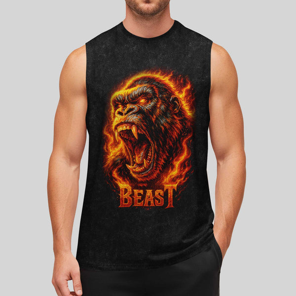 Beast Men's Gym Tank Top, Workout Tank, Oversized Tank