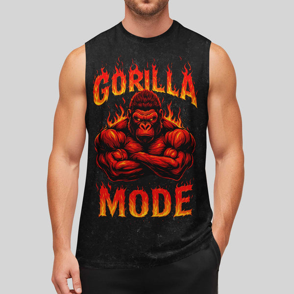 Gorilla Mode Men's Gym Tank Top, Workout Tank, Oversized Tank