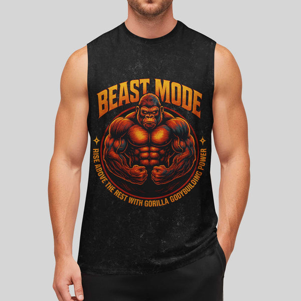 Beast Mode Men's Gym Tank Top, Workout Tank, Oversized Tank