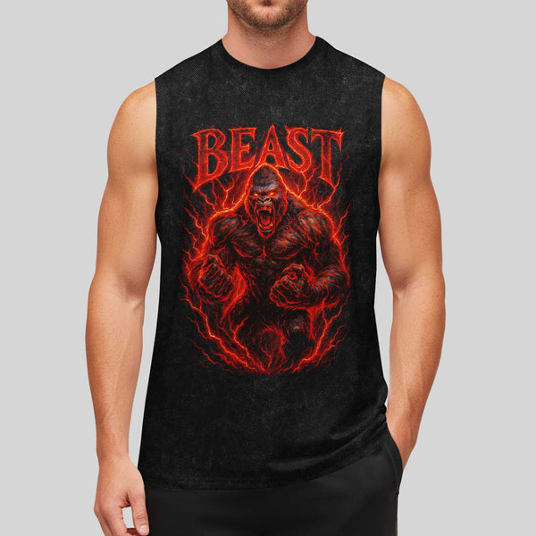 Beast Men's Gym Tank Top, Workout Tank, Oversized Tank
