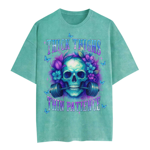 Thick Thighs Women's Gym T-Shirt, Workout Shirt, Oversized Pump Cover Tee