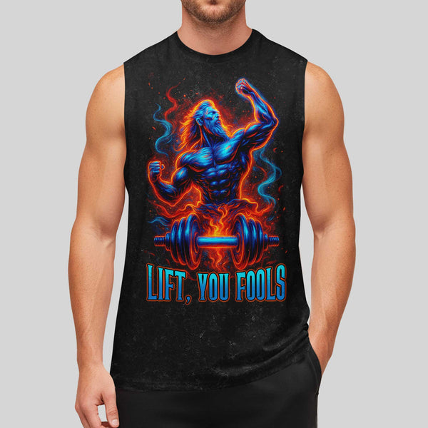Lift You Fools Men's Gym Tank Top, Workout Tank, Oversized Tank