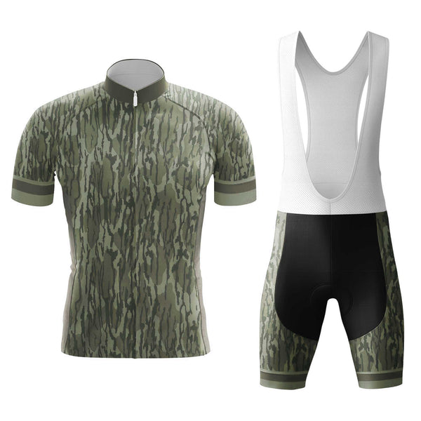 Green Camo Men's Cycling Jersey Set, Road Bike Cycling Kit for Men, Biking Outfit, Bicycle Suit, Team Racing Uniform