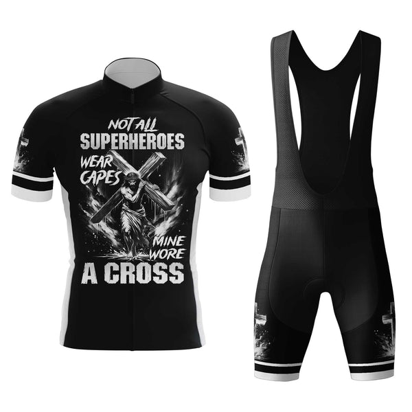 Jesus Cross Men's Cycling Jersey Set, Road Bike Cycling Kit for Men, Biking Outfit, Bicycle Suit, Team Racing Uniform