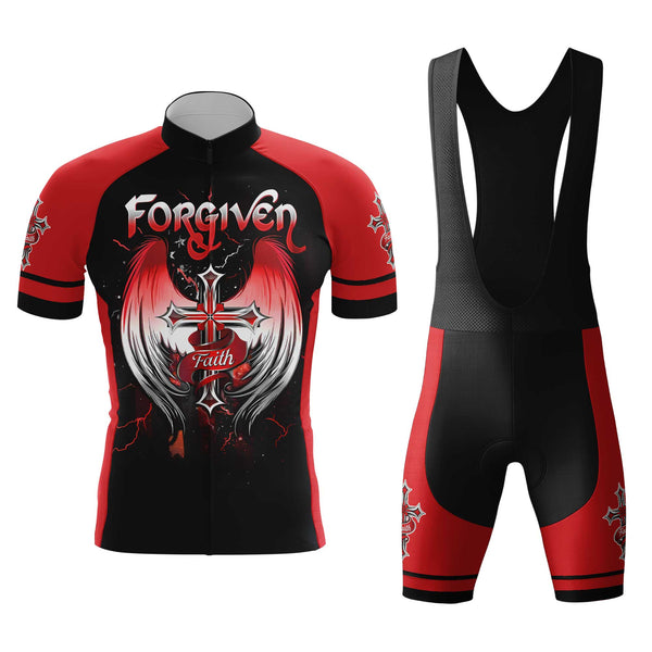 Forgiven Men's Cycling Jersey Set, Road Bike Cycling Kit for Men, Biking Outfit, Bicycle Suit, Team Racing Uniform