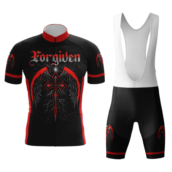 Forgiven Cross Men's Cycling Jersey Set, Road Bike Cycling Kit for Men, Biking Outfit, Bicycle Suit, Team Racing Uniform