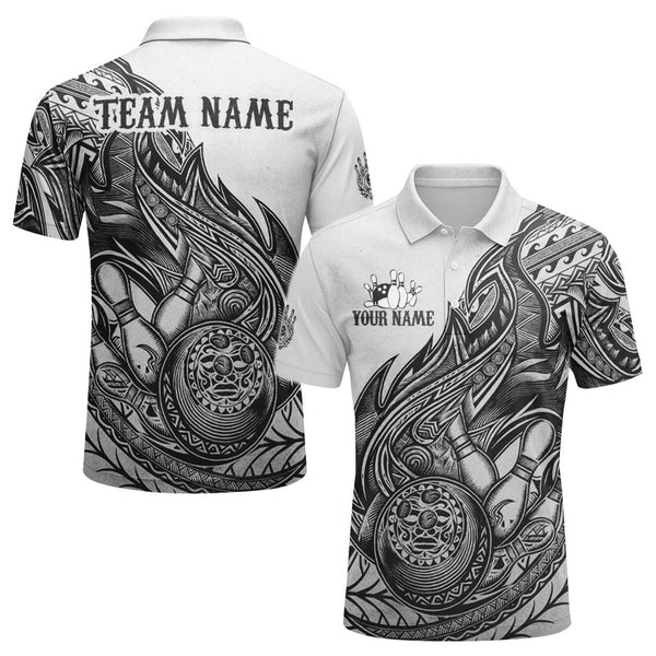 Personalized Bowling Maori Men Women Performance Polo Shirt Custom Name Bowling Team Jersey