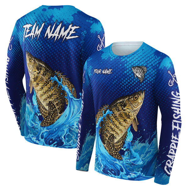 Crappie Fishing Personalized Men Women Long Sleeve Shirt Custom Fishing Apparel