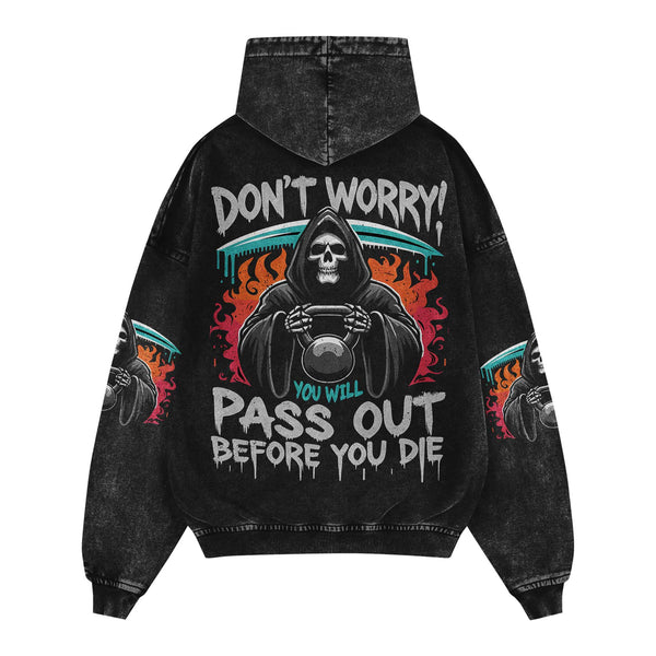 Pass Out Before Die Men's Gym Hoodie, Workout Shirt, Oversized Pullover Hoodie