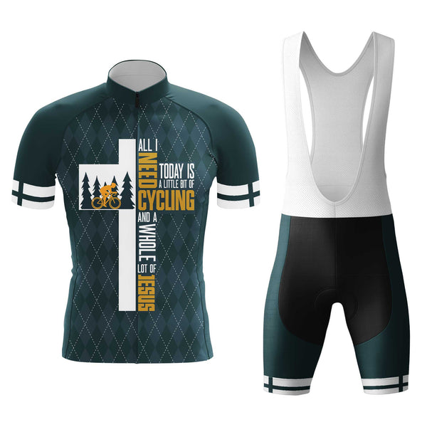Cycling And Jesus Men's Cycling Jersey Set, Road Bike Cycling Kit for Men, Biking Outfit, Bicycle Suit, Team Racing Uniform