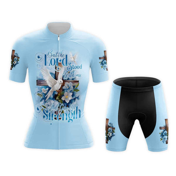 But The Lord Stood With Me Women's Cycling Jersey Set, Road Bike Cycling Kit for Women, Biking Outfit, Bicycle Suit, Team Racing Uniform