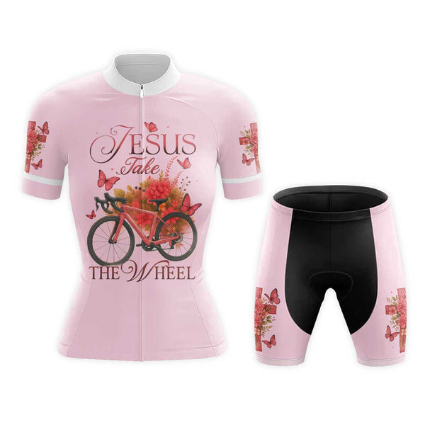 Jesus Take The Wheel Women's Cycling Jersey Set, Road Bike Cycling Kit for Women, Biking Outfit, Bicycle Suit, Team Racing Uniform