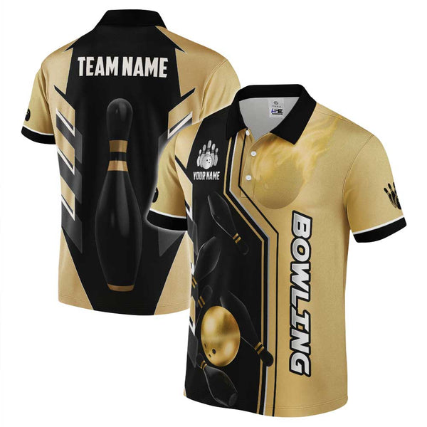 Personalized Bowling Men Women Performance Polo Shirt Custom Name Bowling Team Jersey