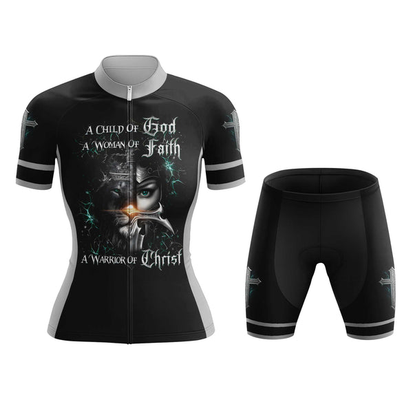 A Woman Of Faith Women's Cycling Jersey Set, Road Bike Cycling Kit for Women, Biking Outfit, Bicycle Suit, Team Racing Uniform