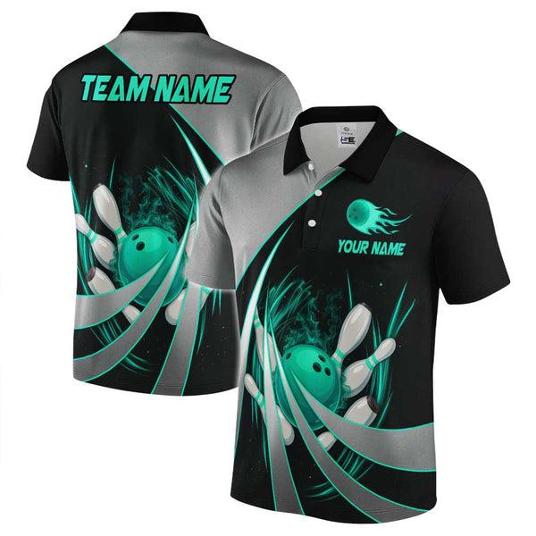 Personalized Bowling Men Women Performance Polo Shirt Custom Name Bowling Team Jersey