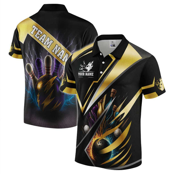 Personalized Bowling Men Women Performance Polo Shirt Custom Name Bowling Team Jersey