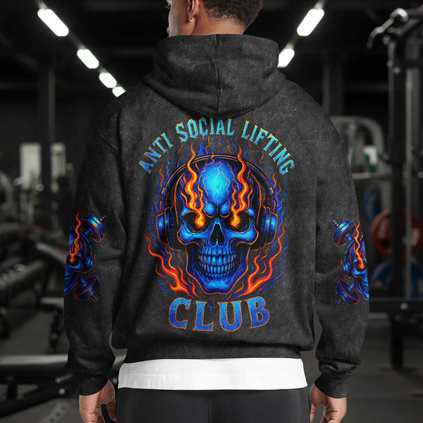 Anti Social Lifting Club Men's Gym Hoodie, Workout Shirt, Oversized Pullover Hoodie