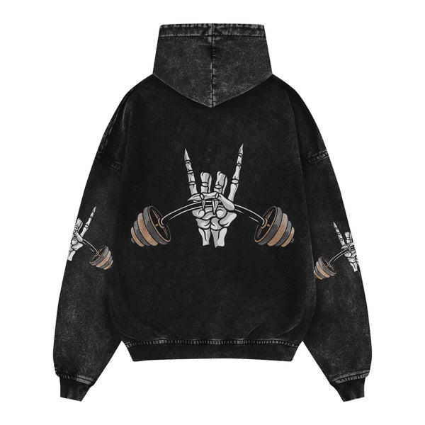 Skull Lifting Men's Gym Hoodie, Workout Shirt, Oversized Pullover Hoodie