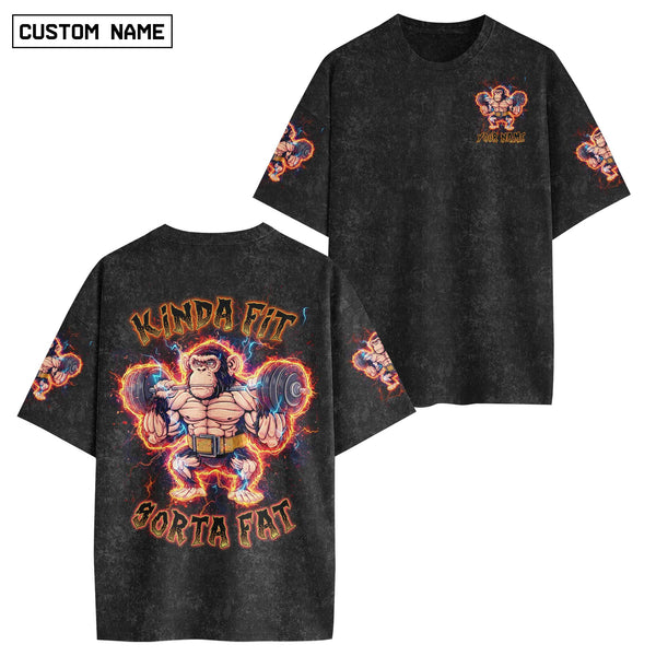 Kinda Fit Sorta Fat Men's Gym T-Shirt, Workout Shirt, Oversized Pump Cover Tee