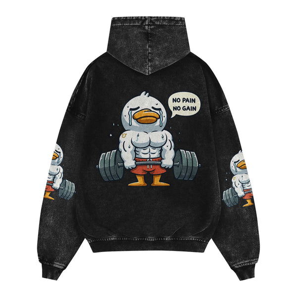 No Pain No Gain Men's Gym Hoodie, Workout Shirt, Oversized Pullover Hoodie