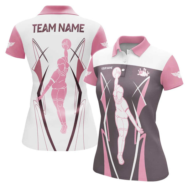 Personalized Bowling Player Women Performance Polo Shirt Custom Name Bowling Team Jersey