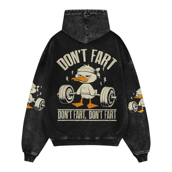 Duck Don't Fart Men's Gym Hoodie, Workout Shirt, Oversized Pullover Hoodie