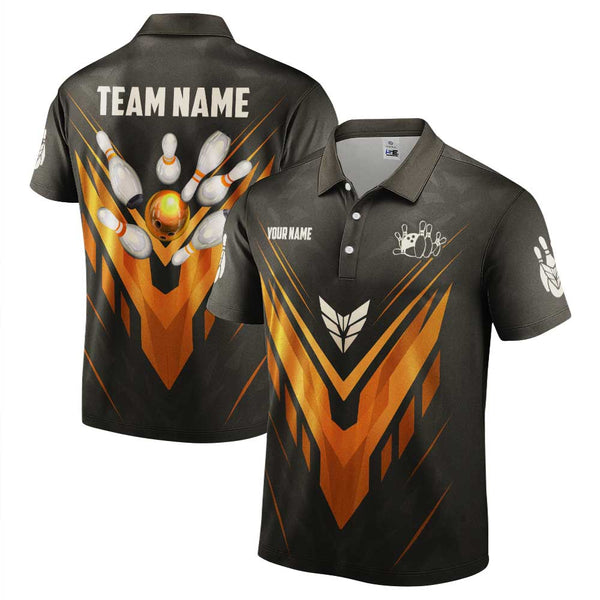 Personalized Bowling Men Women Performance Polo Shirt Custom Name Bowling Team Jersey