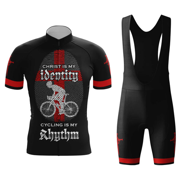 Christ Is My Identity Men's Cycling Jersey Set, Road Bike Cycling Kit for Men, Biking Outfit, Bicycle Suit, Team Racing Uniform