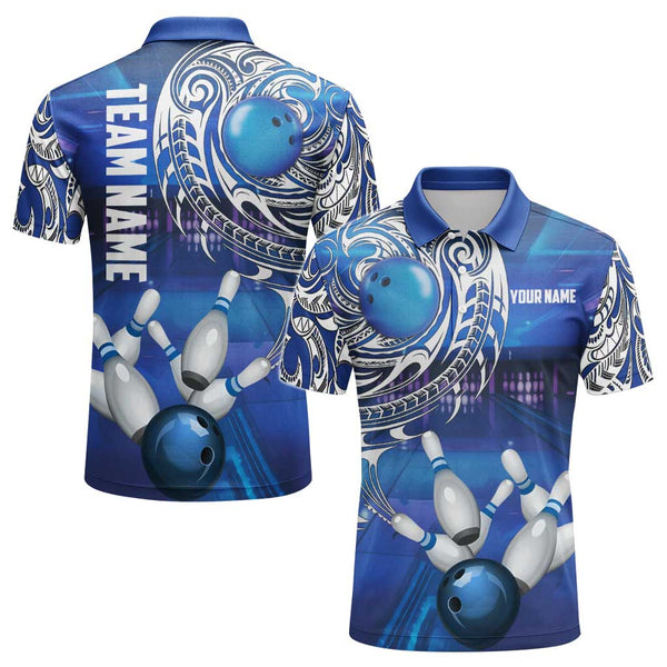Personalized Bowling Maori Men Women Performance Polo Shirt Custom Name Bowling Team Jersey