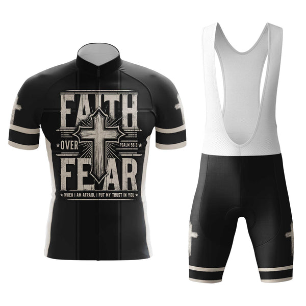 Faith Over Fear Men's Cycling Jersey Set, Road Bike Cycling Kit for Men, Biking Outfit, Bicycle Suit, Team Racing Uniform
