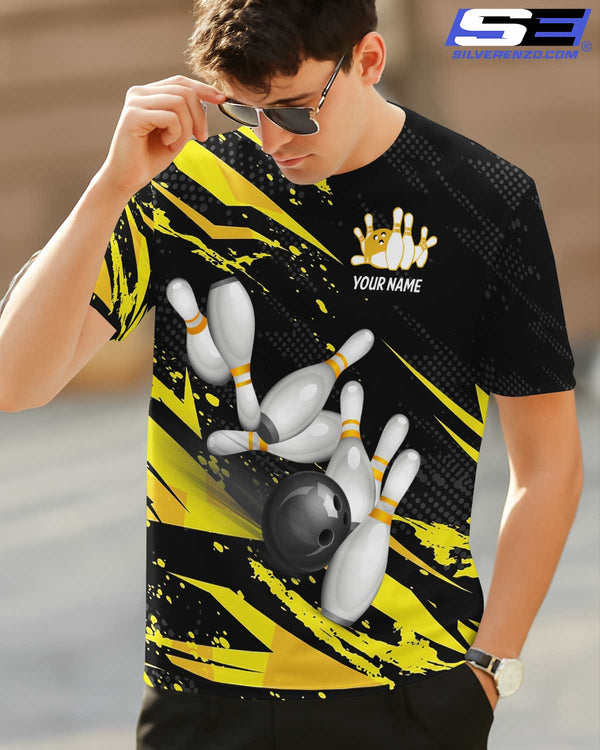Bowling And Pins Strike Personalized Men Women Polo Shirt Custom Bowling Team Jersey