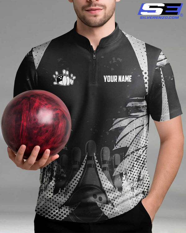 Personalized Bowling And Pins Men Women Polo Shirt Custom Name Bowling Team Jersey