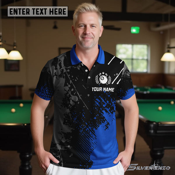 Billiards 8 Ball Personalized Men Women Polo Shirt Custom Billiard Team Jersey